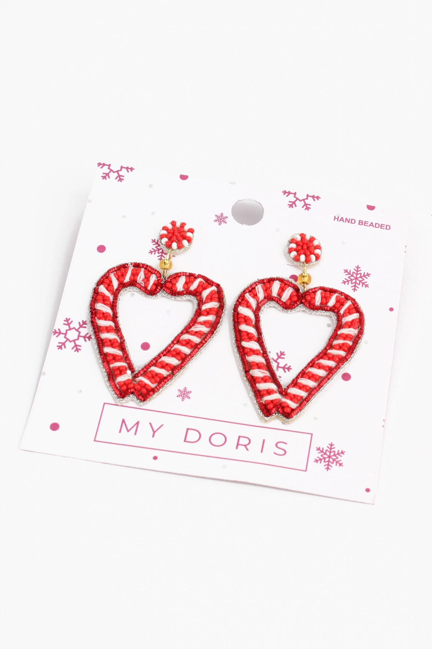HEART CANDY CANE EARRINGS