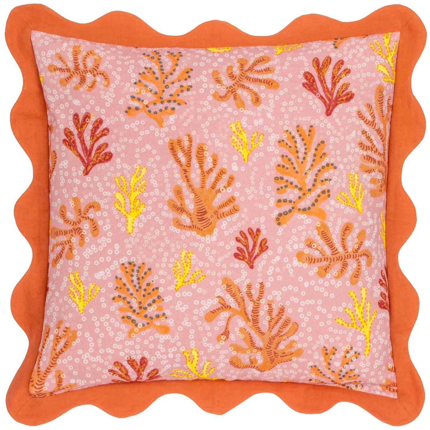 Coral Scalloped Cushion Sandy Pink: Sandy Pink / Feather Filled / 50 x 50cm