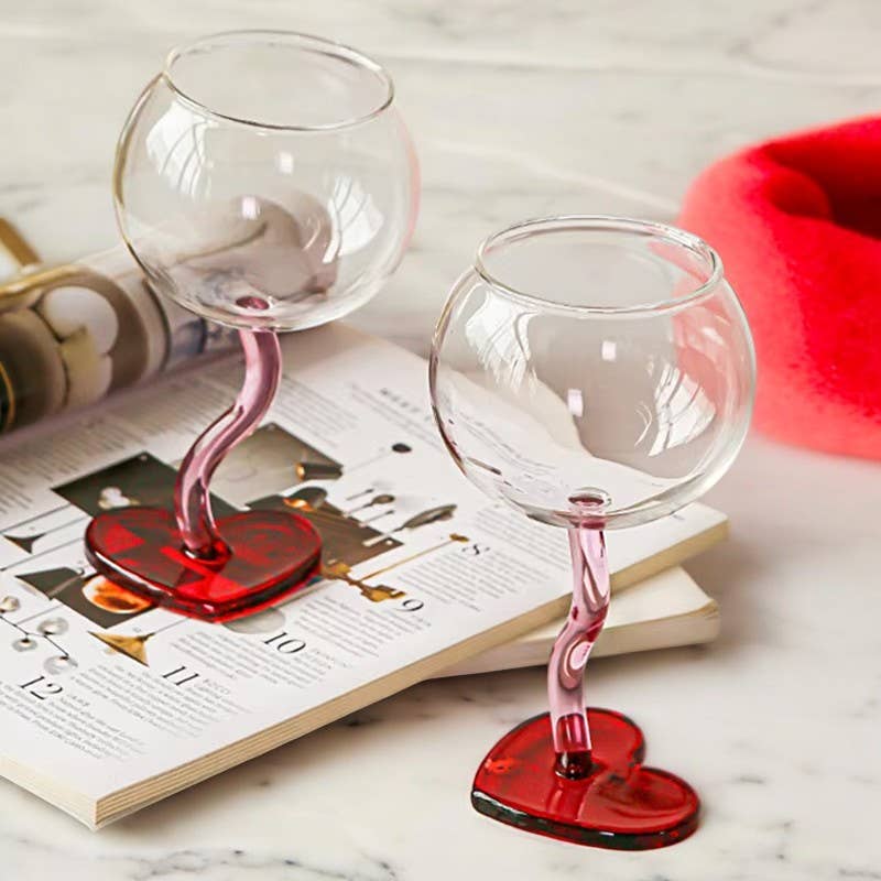 Heart Shape Base Glass Champagne Wine Cup