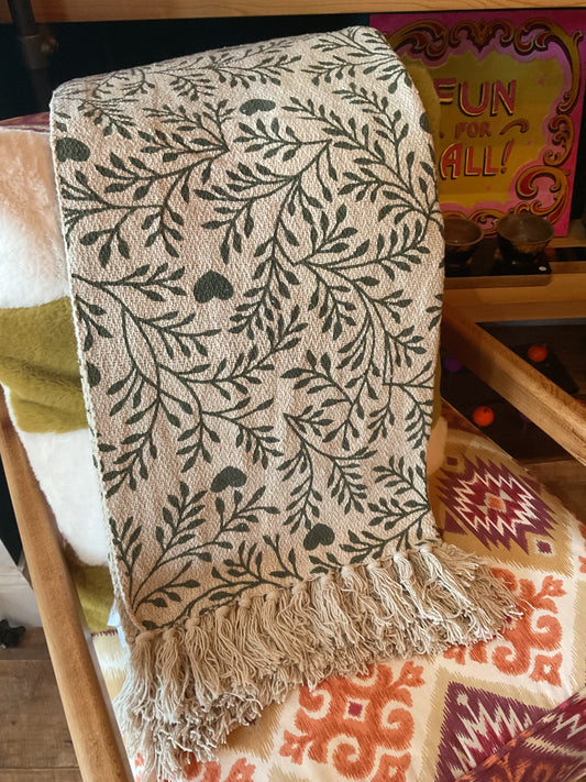Maribelle Green Recycled Cotton Throw