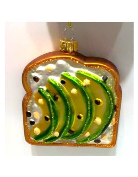 Avocado on Toast Decorative Glass Hanging Ornament