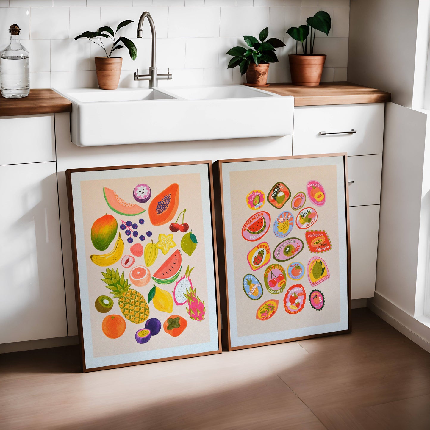 Fruit stickers Art Print: A3