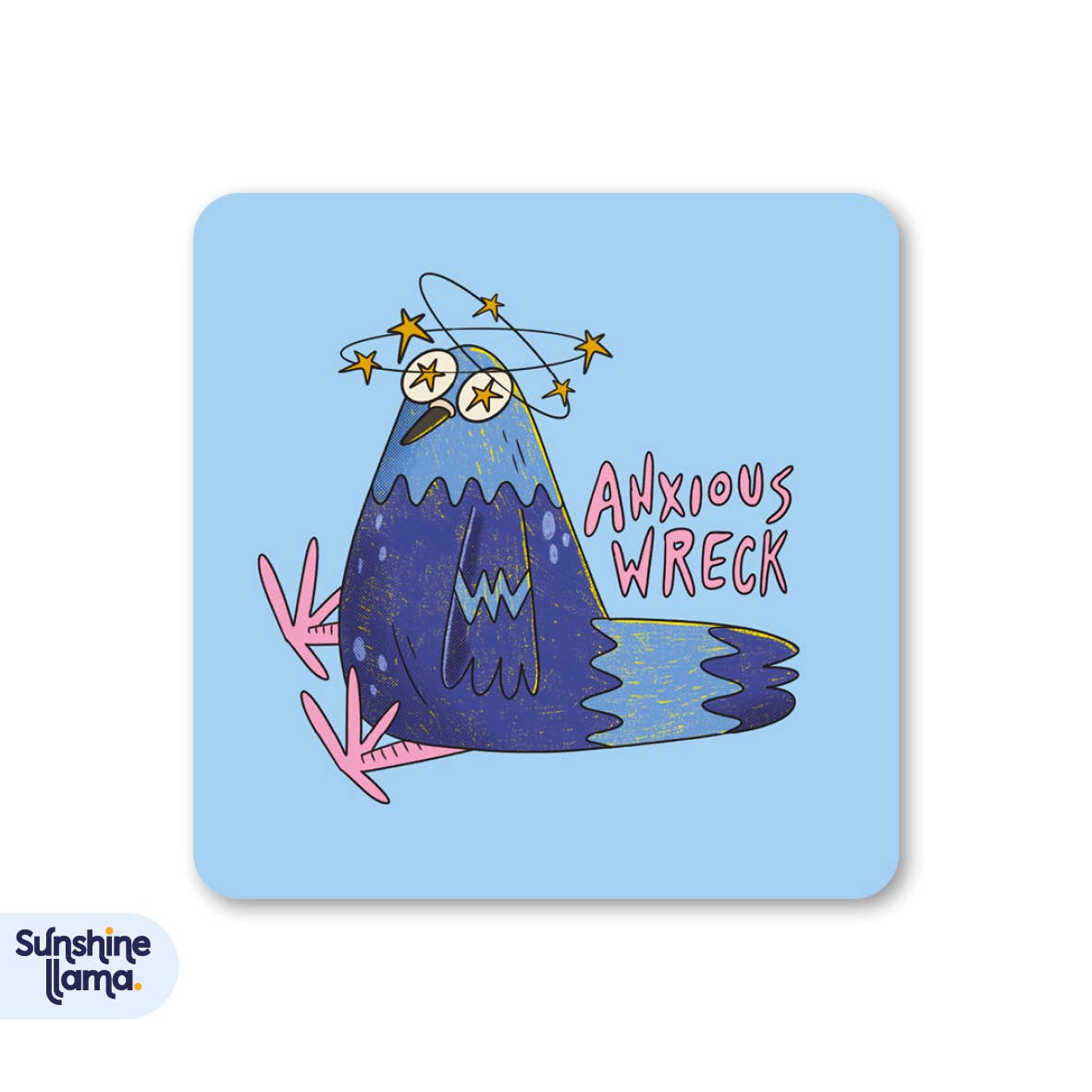 Anxious Wreck Coaster - Sunshine Llama
