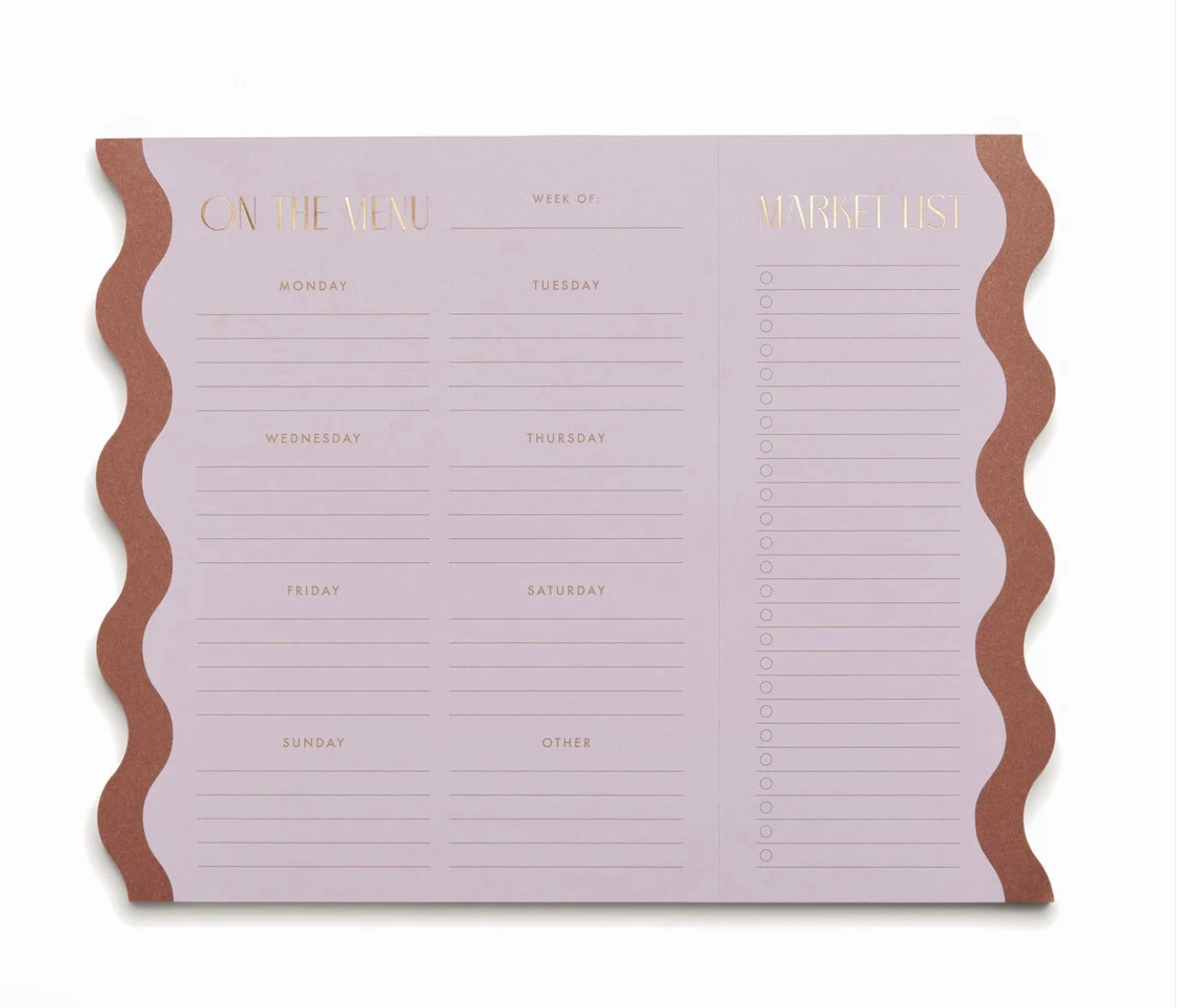 Meal planner notepad with magnets