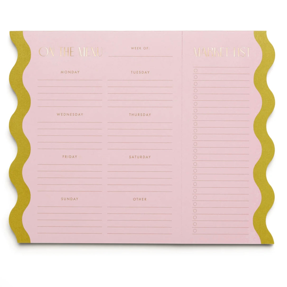 Meal planner notepad with magnets