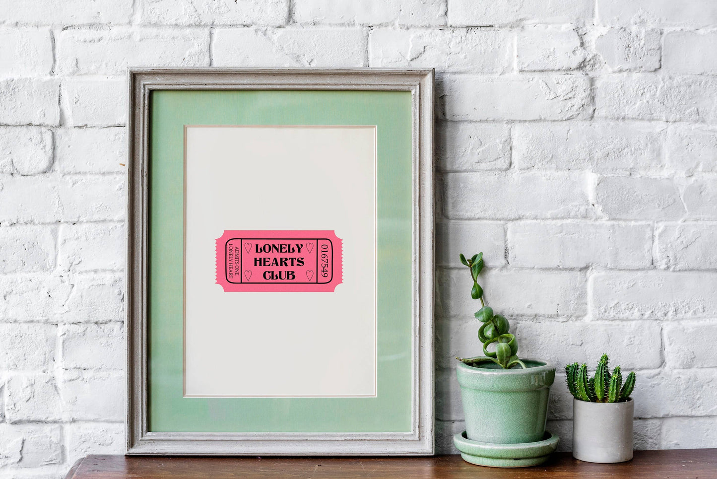 Lonely Hearts Club Movie Ticket Print - Break Up Gifts: A4
