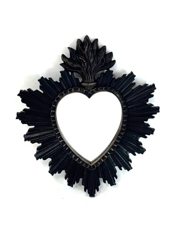 Small Black "Sacred Heart" Mirror