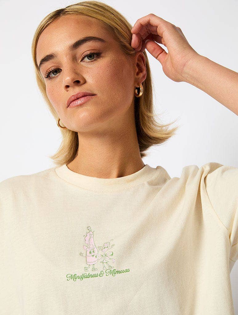 Brunch Club T-Shirt in Ecru: S