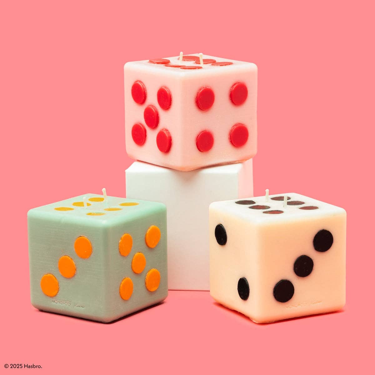 Monopoly x Flamingo Candles Roll the Dice Black & White Pillar Candle