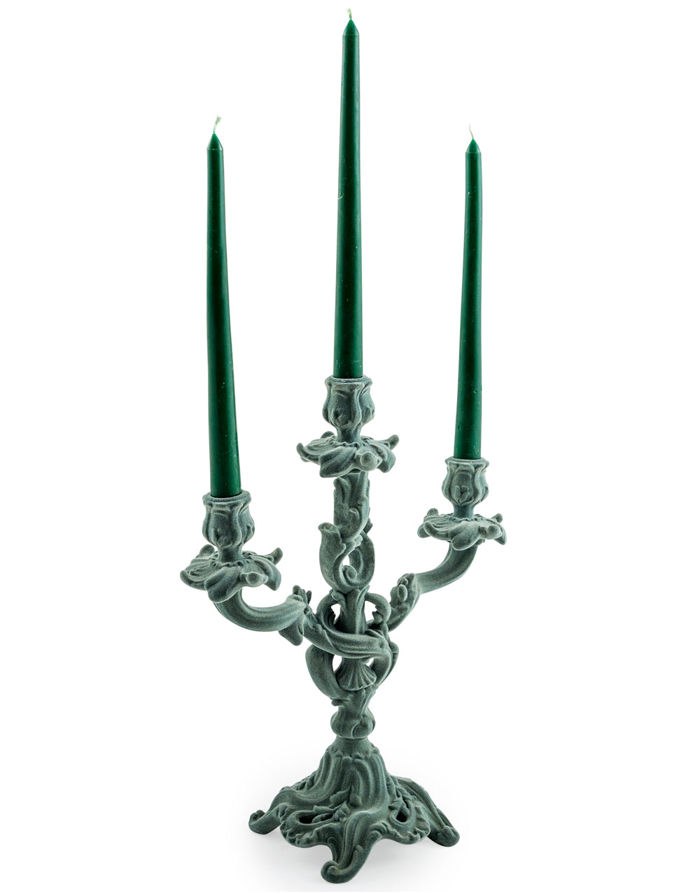 Flock Ornate Candelabra