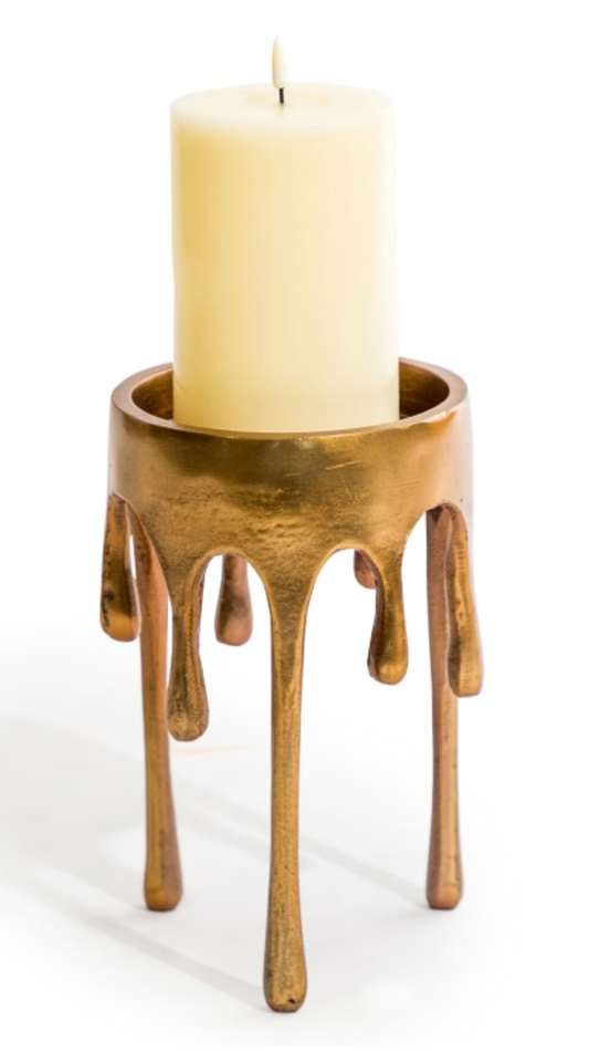 Gold 'Dali' Drip Candle Holder