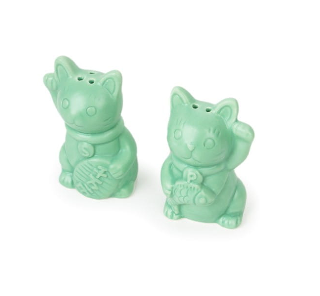 Lucky Cat Salt and Pepper Shakers in Gift Box