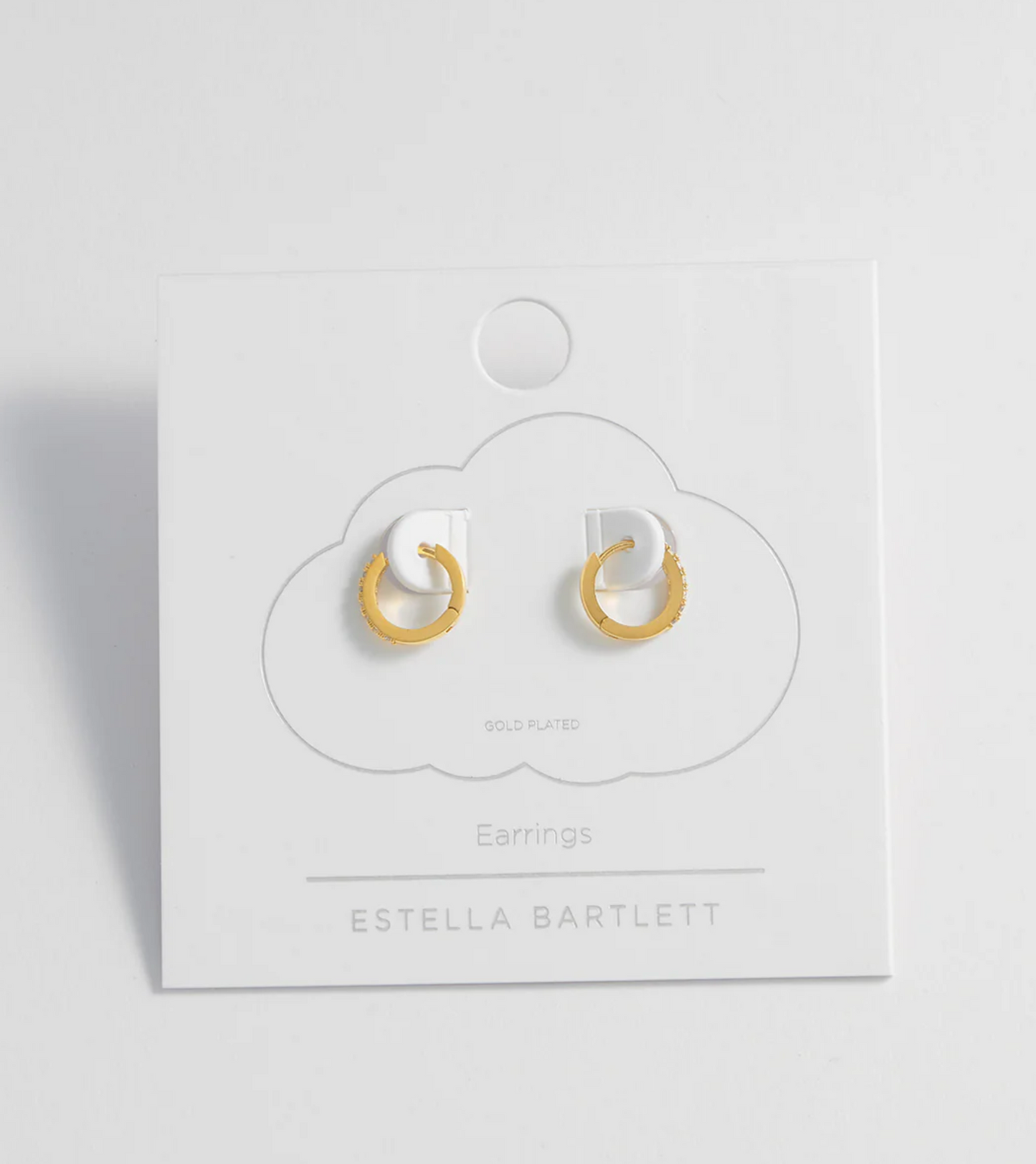 Estella Bartlett Pave Set Hoop with White Cz Gold Plated Earrings