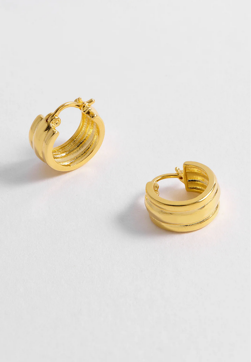 Estella Bartlett Chunky Textured Gold Plated Earrings