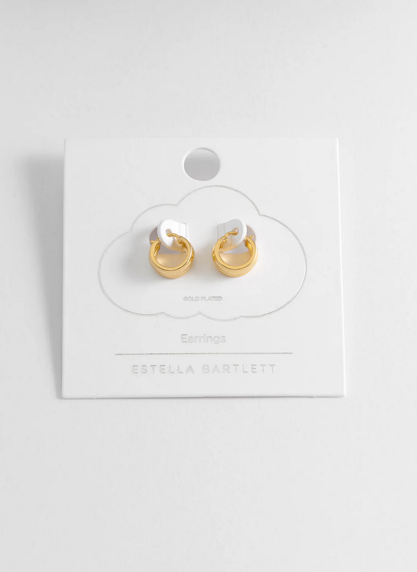 Estella Bartlett Chunky Textured Gold Plated Earrings