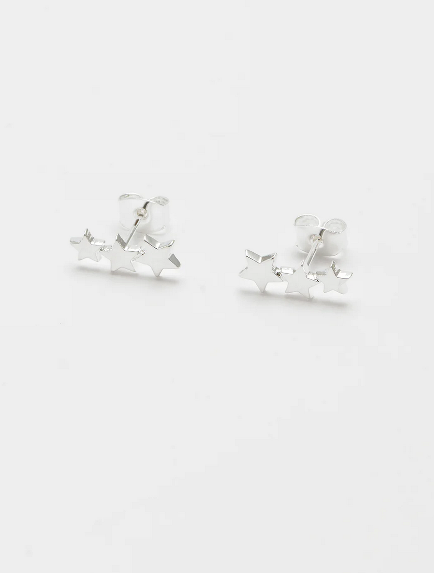 Estella Bartlett Trio Star Silver Plated Earrings