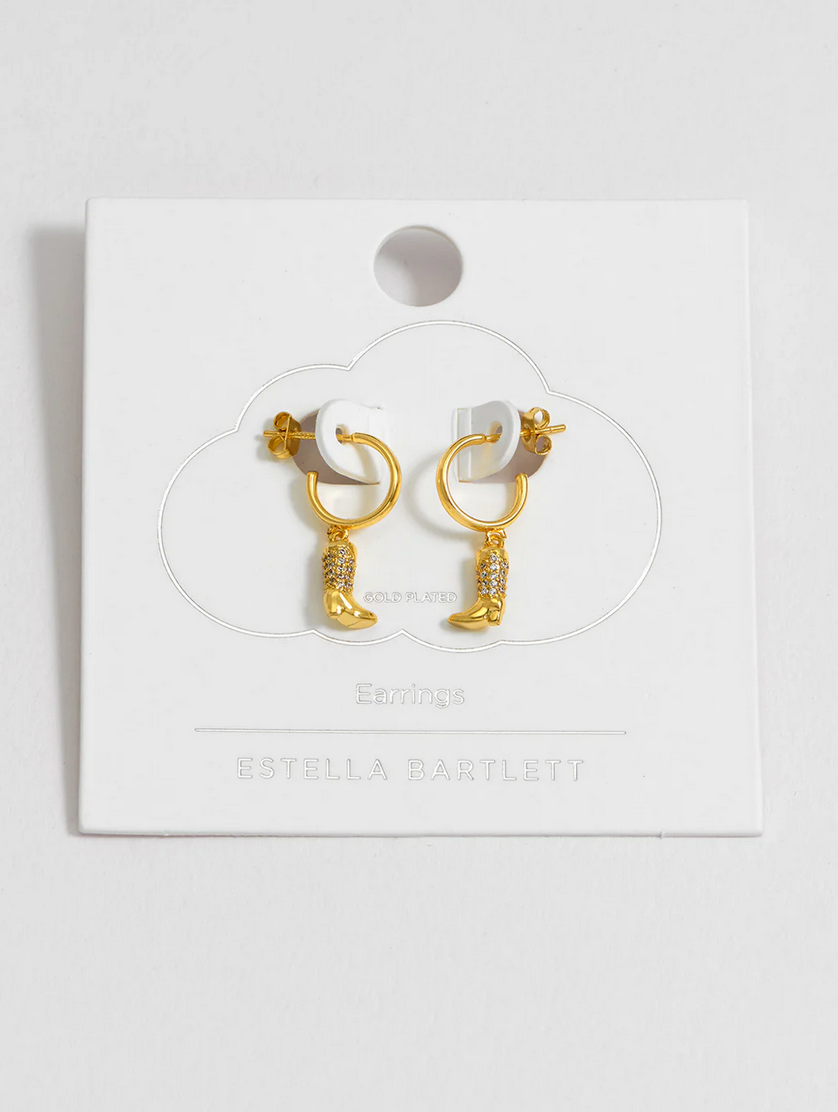 Estella Bartlett Cowboy Boot Hoop Earrings