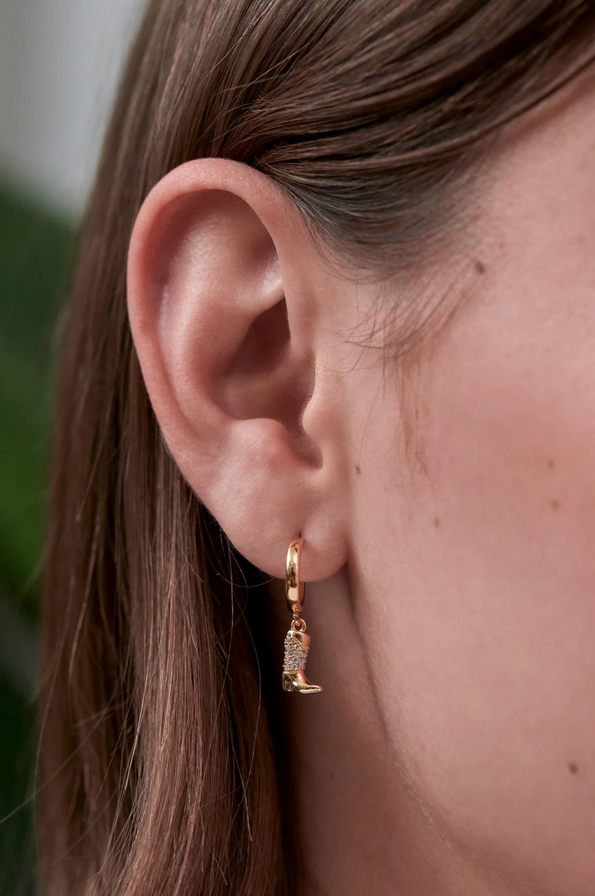 Estella Bartlett Cowboy Boot Hoop Earrings