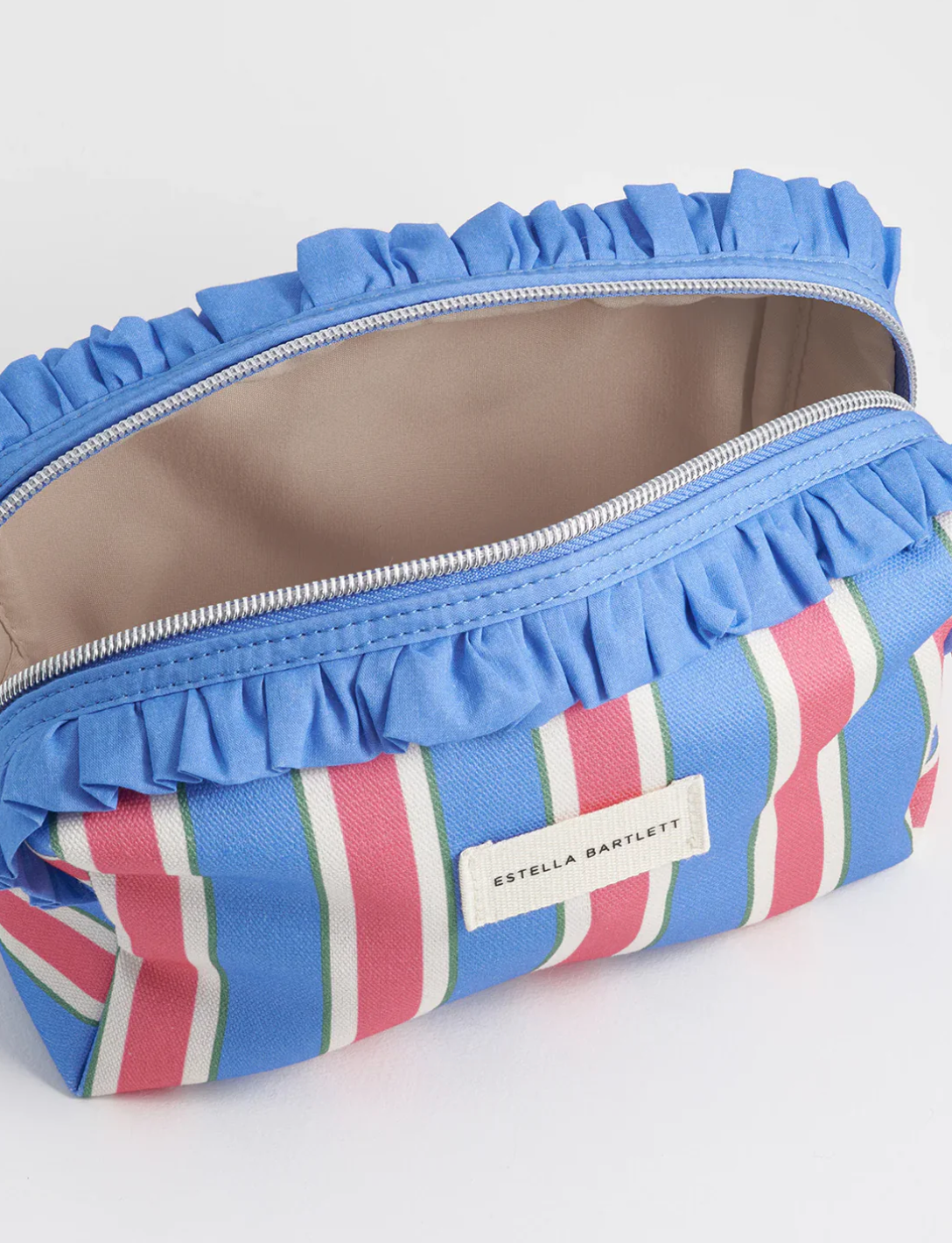 Estella Bartlett Frill Blue Stripe Wash Bag