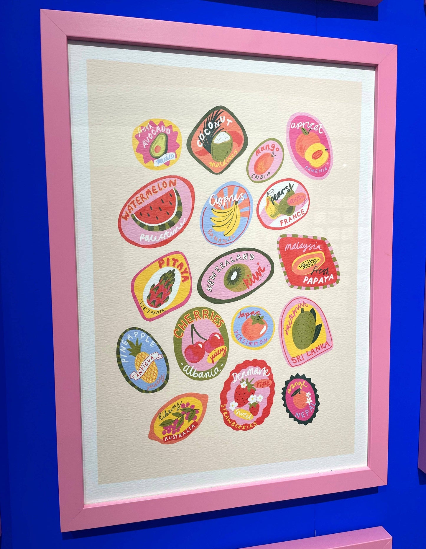 Fruit stickers Art Print: A3