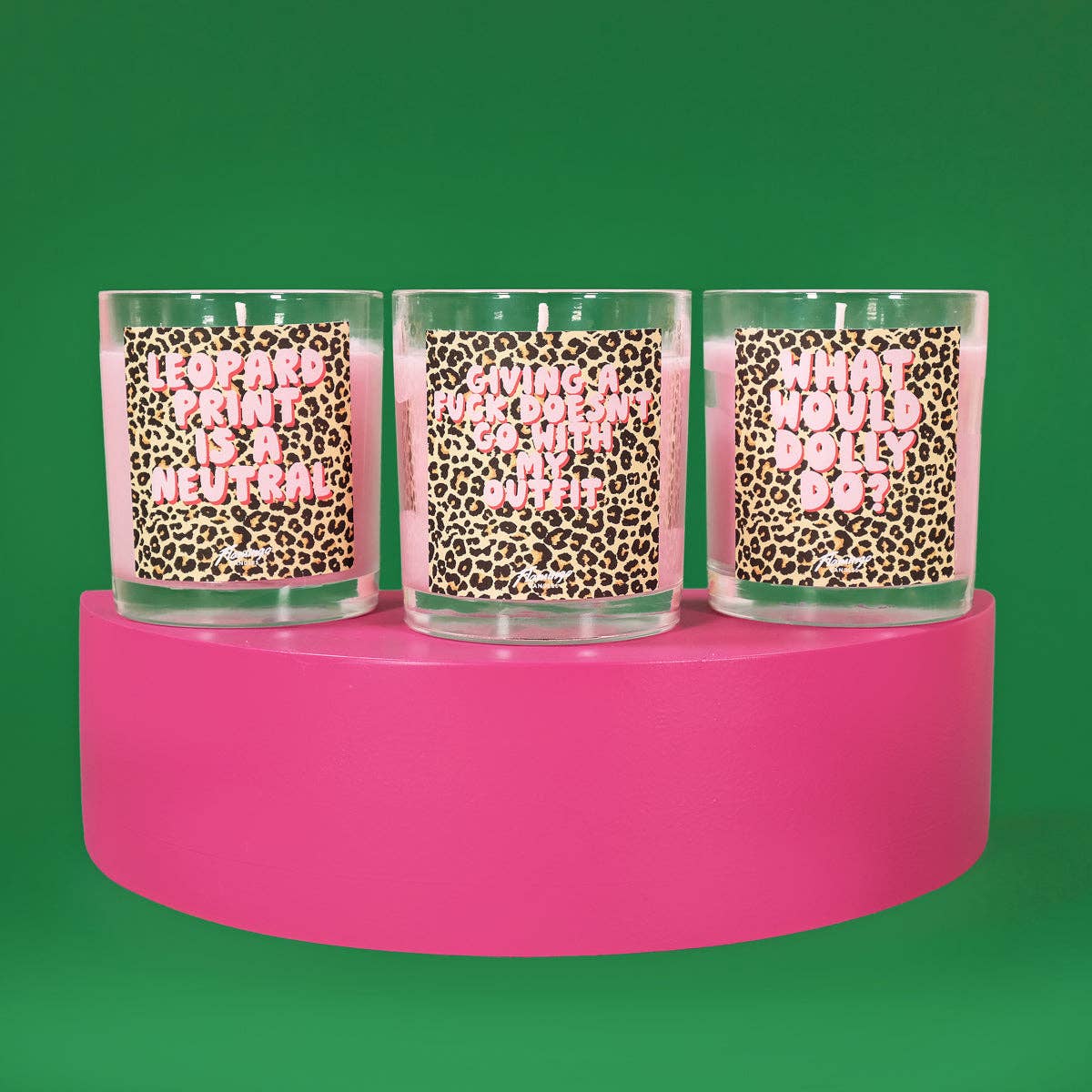 Watermelon Leopard Print is a Neutral Leopard Print Candle