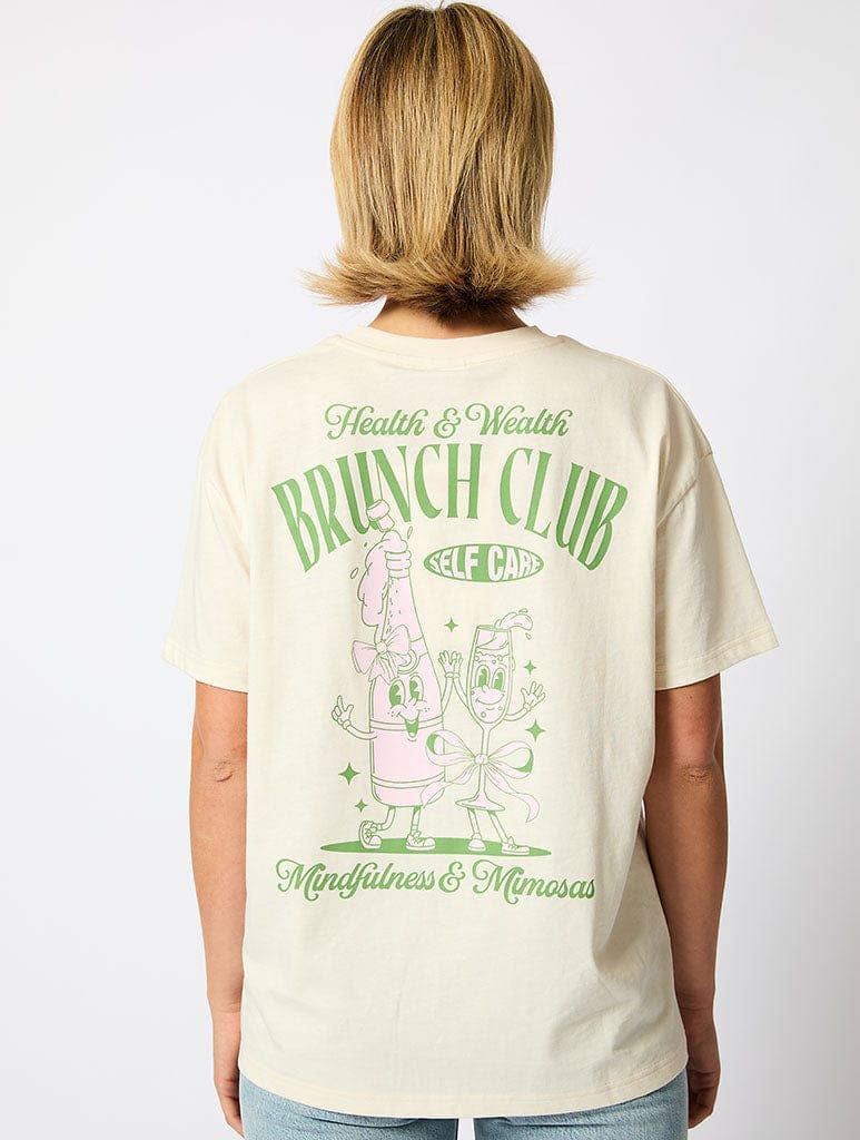 Brunch Club T-Shirt in Ecru: S
