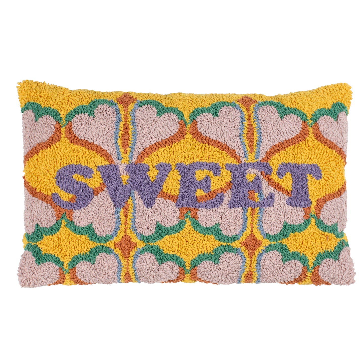 Sweet Knitted Cushion Yellow/Pink: Yellow/Pink / Polyester Filled / 30 x 50cm