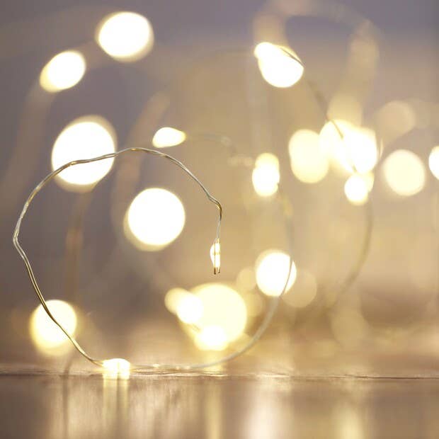 30 Battery Powered Led Gold Wire String Lights