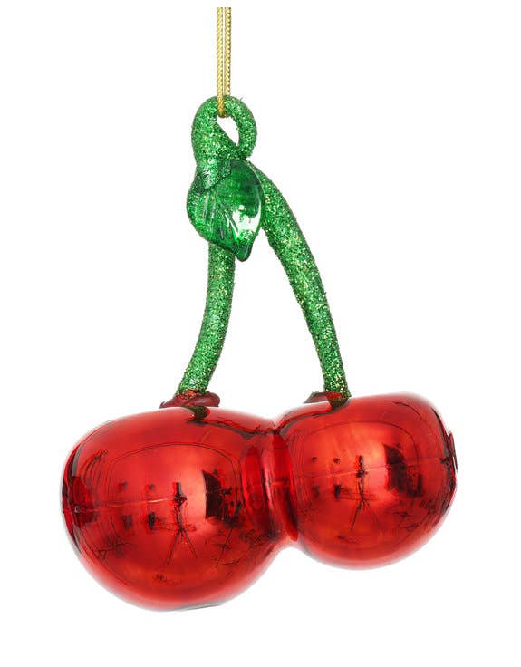 Cherry Decorative Glass Hanging Ornament