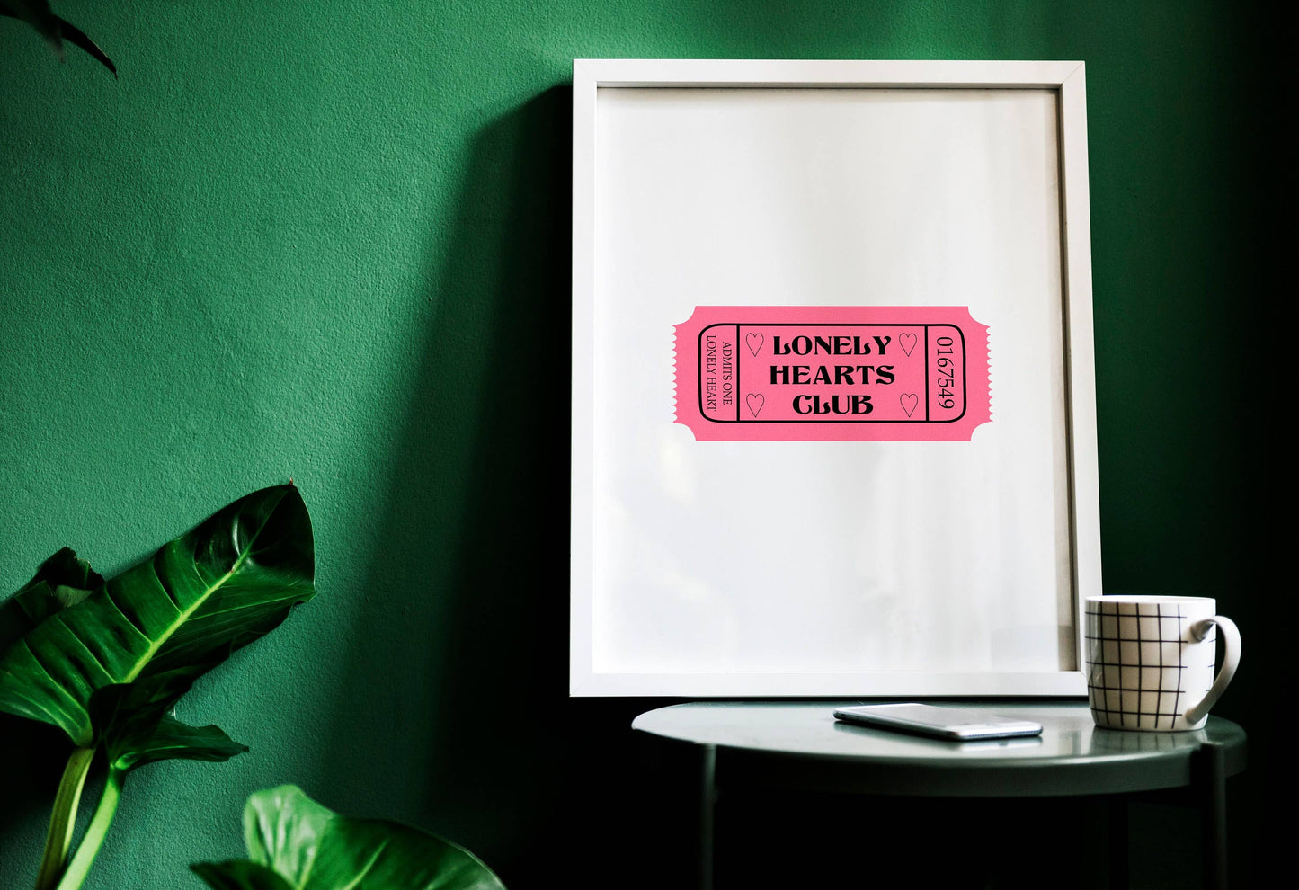 Lonely Hearts Club Movie Ticket Print - Break Up Gifts: A4