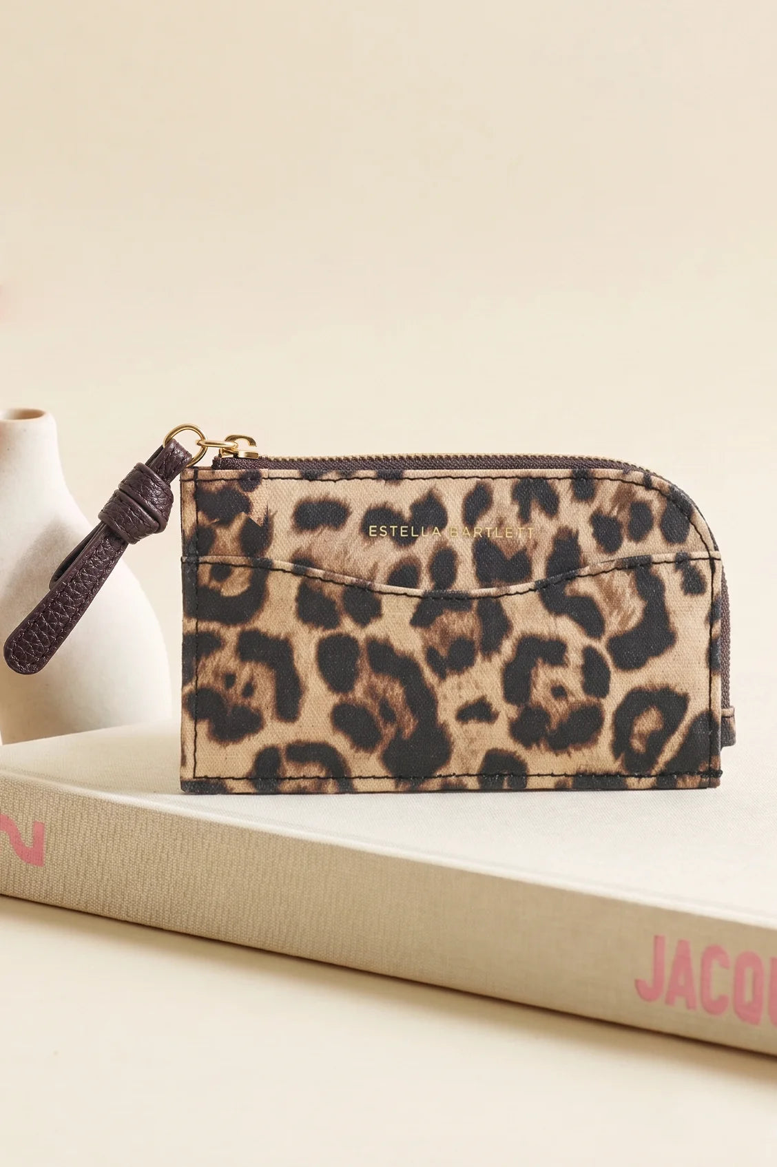 Estella Bartlett Leopard Zip Around Bow Purse