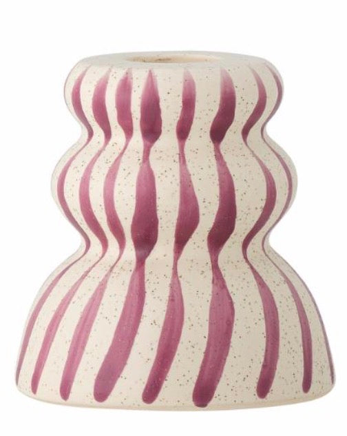 Gabin Purple stoneware candle holder