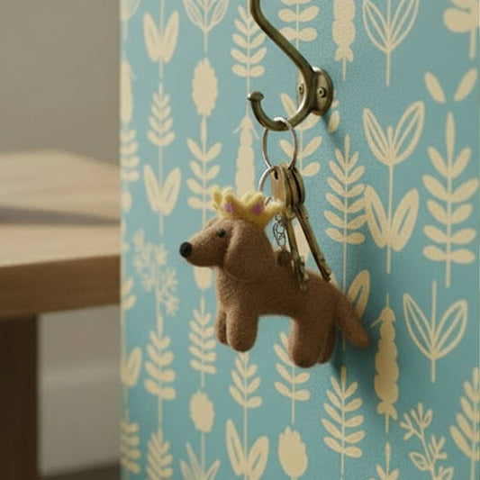 Handmade Felt Sausage Dog Keyring