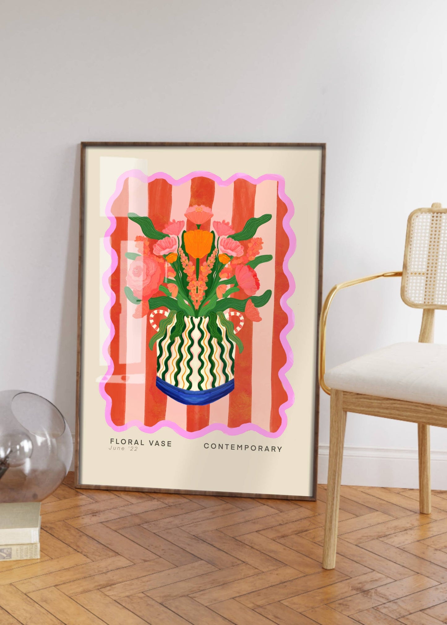 Vase Art Print, Colourful Art Print, Hand Drawn Art, Quirky: A3