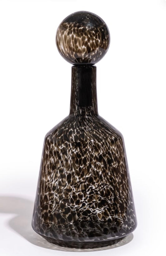 Large Clear Leopard Glass Apothecary Bottle