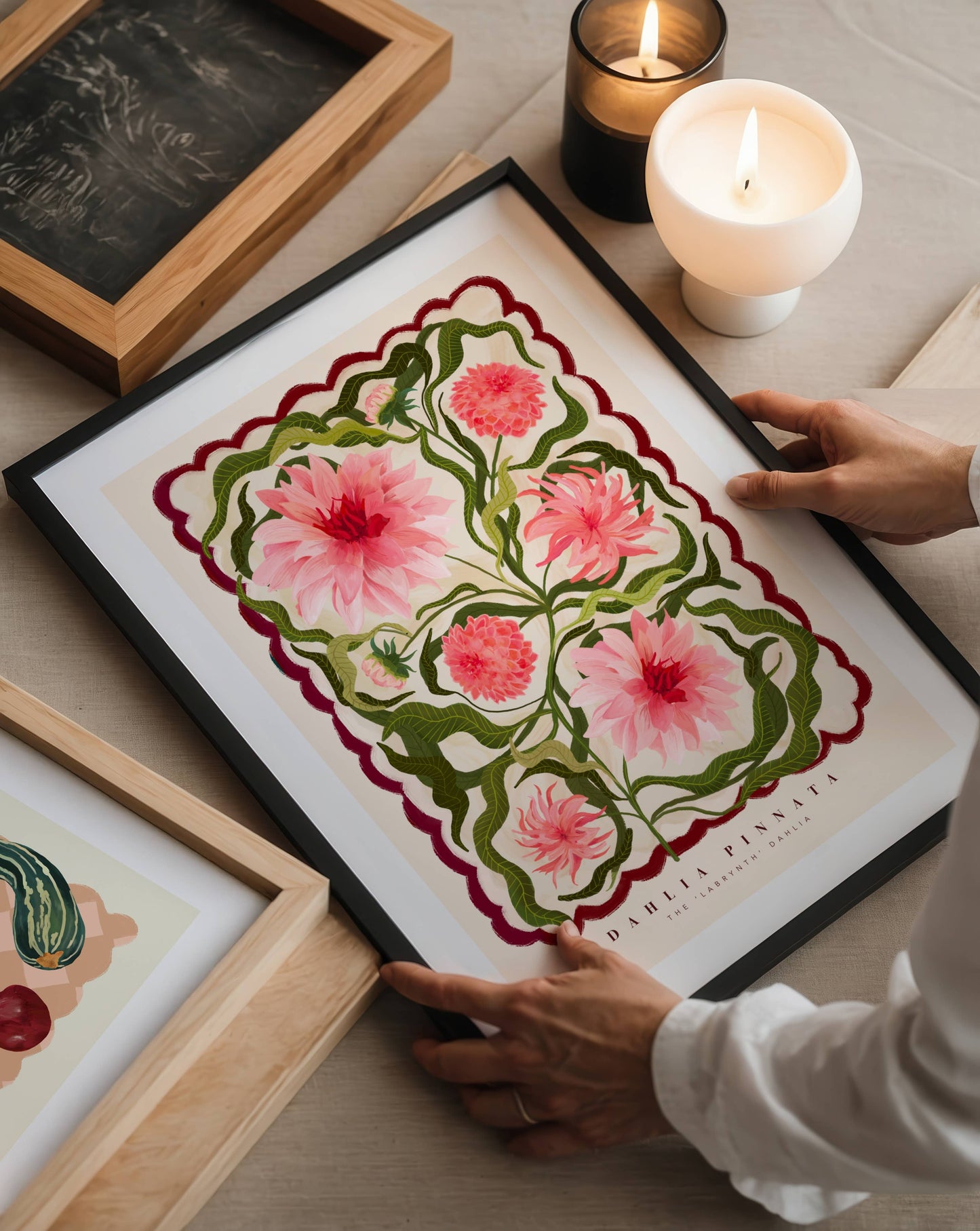 The Dahlia, Art Print, Colourful Art, Fun Art, Home Decor: A3