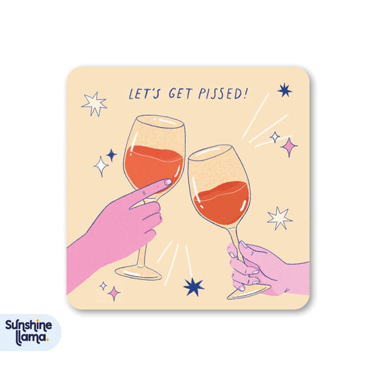 Let's Get Pissed Coaster - Sunshine Llama