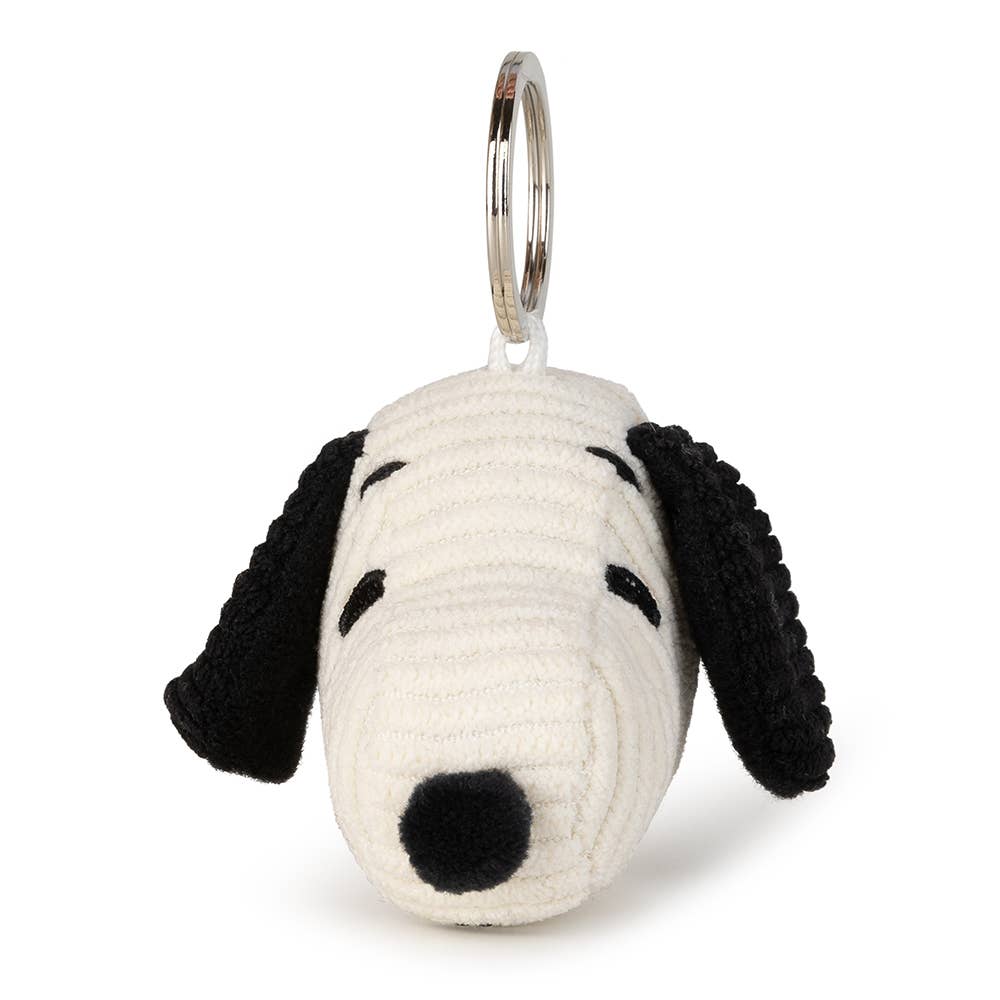 Bon Ton Toys Snoopy Head Corduroy Cream Keyring - 4.5cm