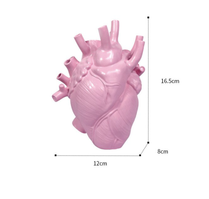 Resin Simulation Heart Shaped Vase: White / Small (16.5cm H)