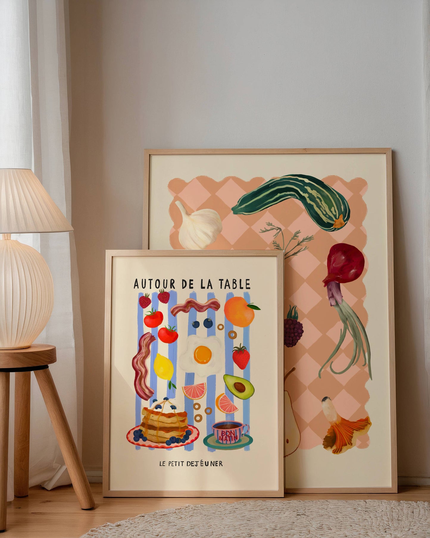 Around The Table, Kitchen Art Print, Colourful Art, Fun Art: A3