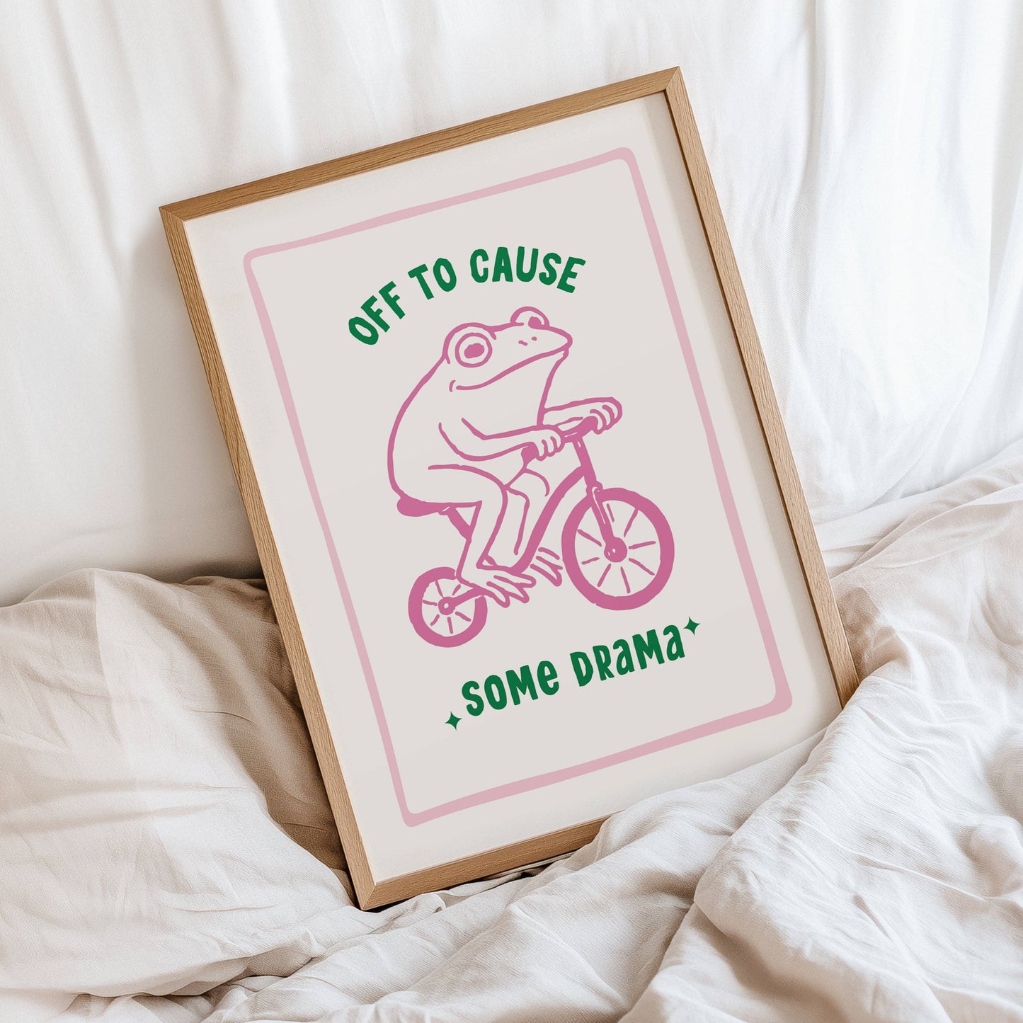 Off to Cause some Drama Frog Print: A4