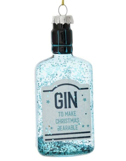Gin Bottle Decorative Glass Hanging Ornament