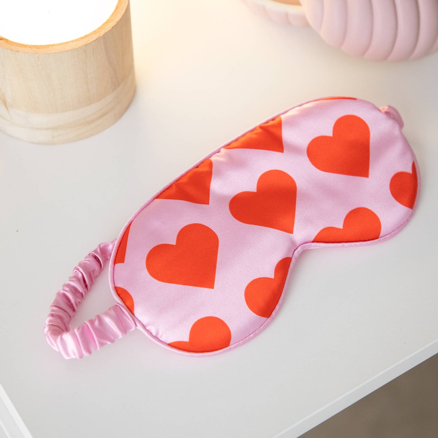 Helio Ferretti Heart Eye Mask - Red & Pink
