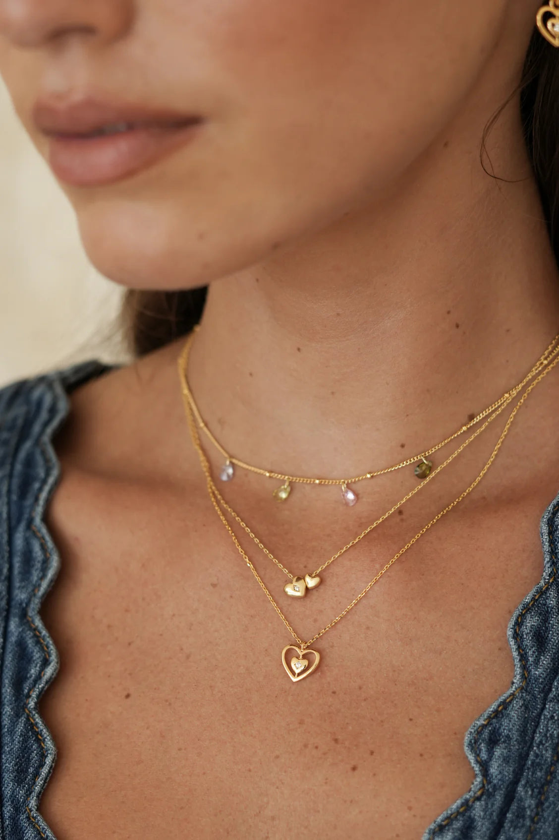 Estella Bartlett Multi CZ Pear Drop Necklace