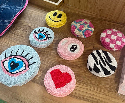 Car Mug Rug, Punch Needle Coasters