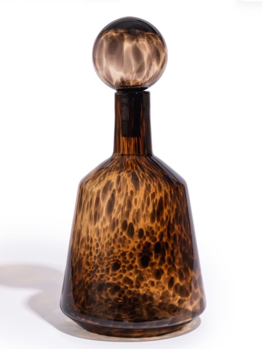 Large Amber Leopard Glass Apothecary Bottle