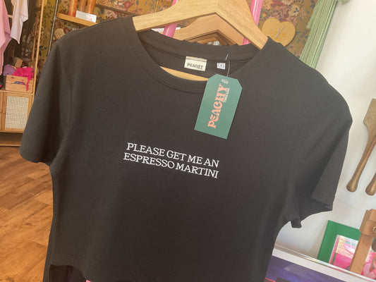 Please get me an espresso martini cropped T Shirt
