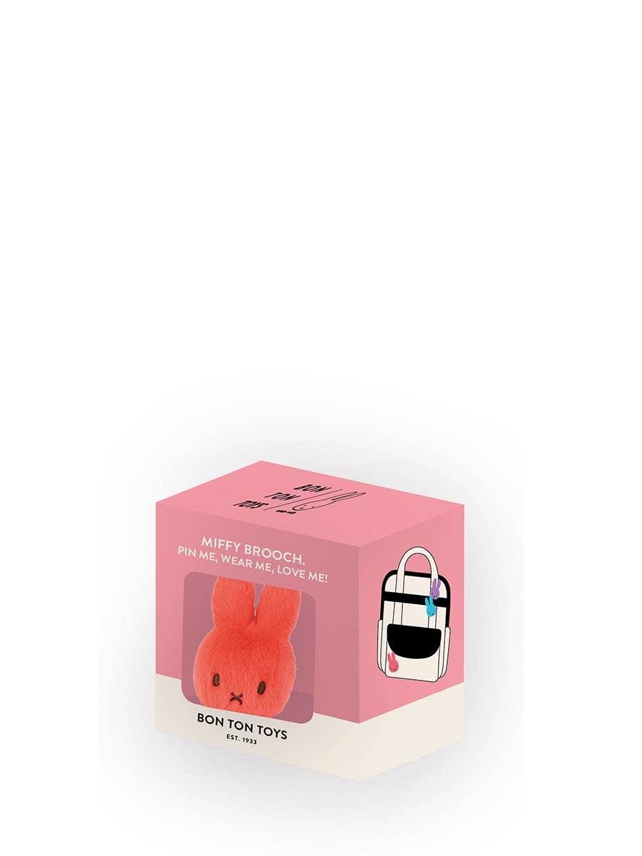 Bon Ton Toys Miffy Fuzzy ECO Brooch in Giftbox Bright Coral