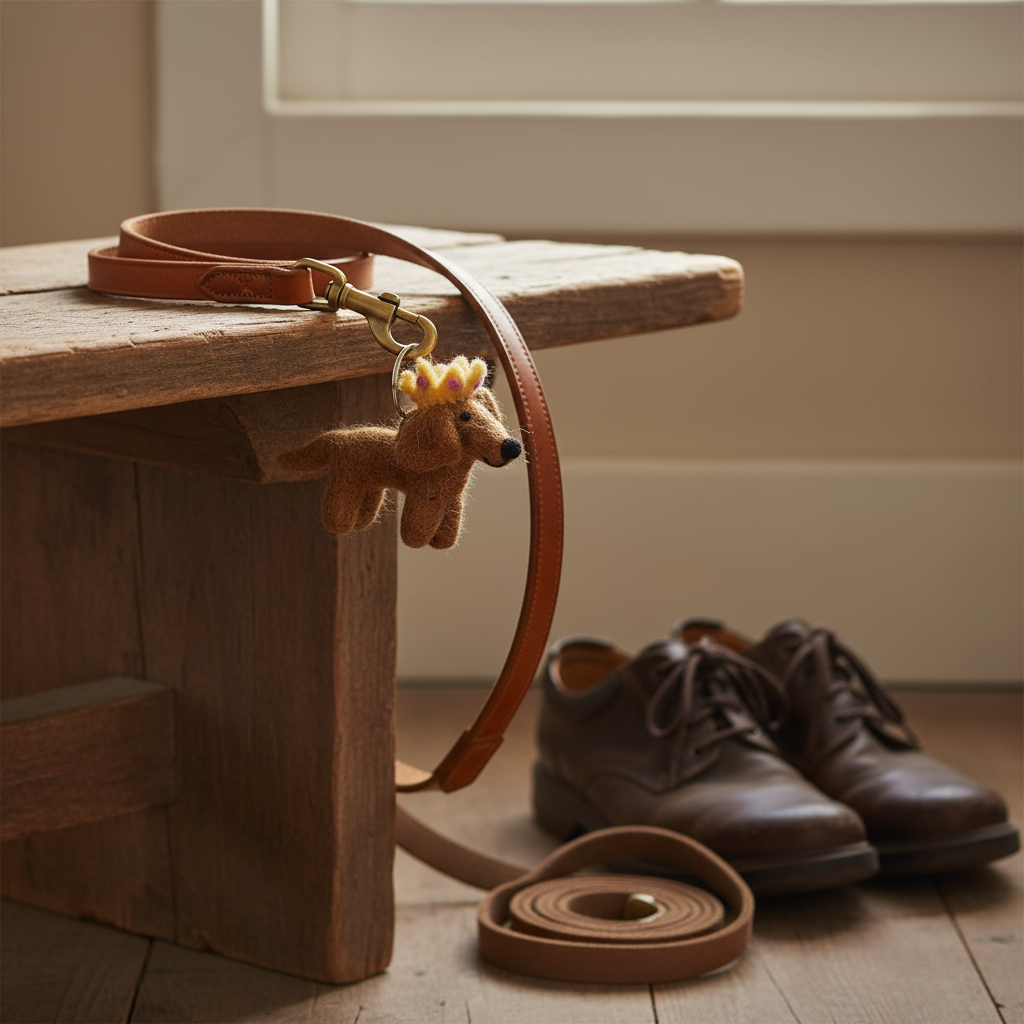 Handmade Felt Sausage Dog Keyring