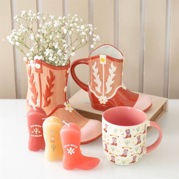 Set of 3 Cowboy Boot Candles